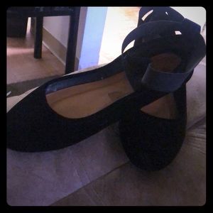 Ankle wrap ballet flats